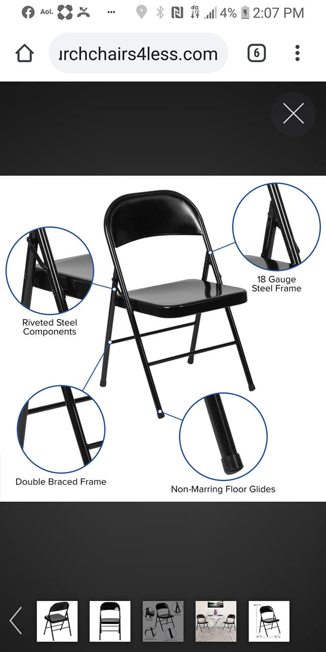 Fold Chair Steel Black 